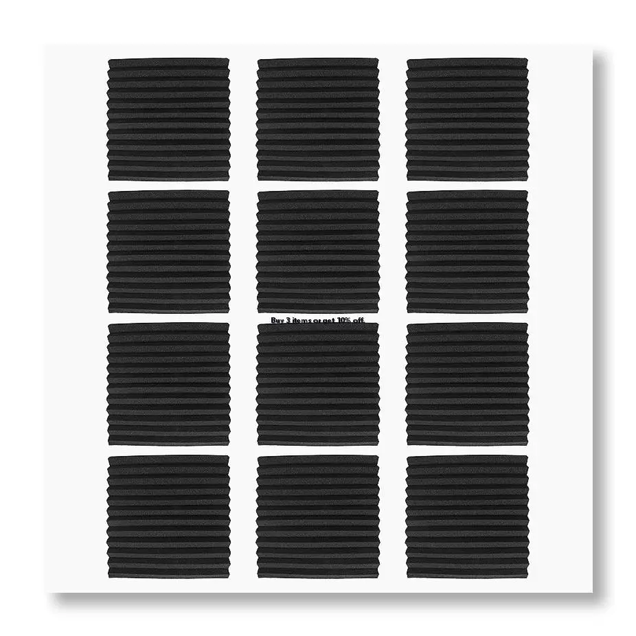 ✱12 Pack Self-Adhesive Acoustic Panels, Sound Proof Foam Panels, High Density Soundproofing Wall Panels for Home(Black)