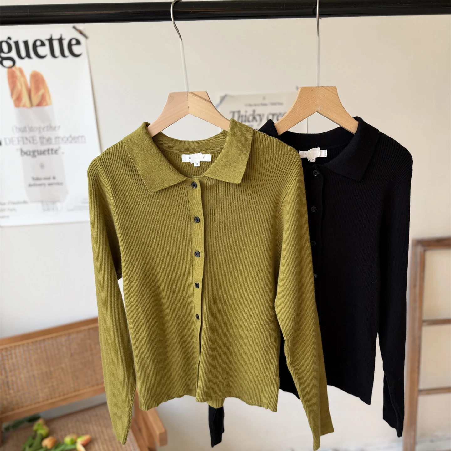 الكلاسيكية طوق صغير زر سترة محبوكة سترة ملابس خارجية اليابانية Sle مضلع طويل Sve Ne الحرارية الدافئة #4