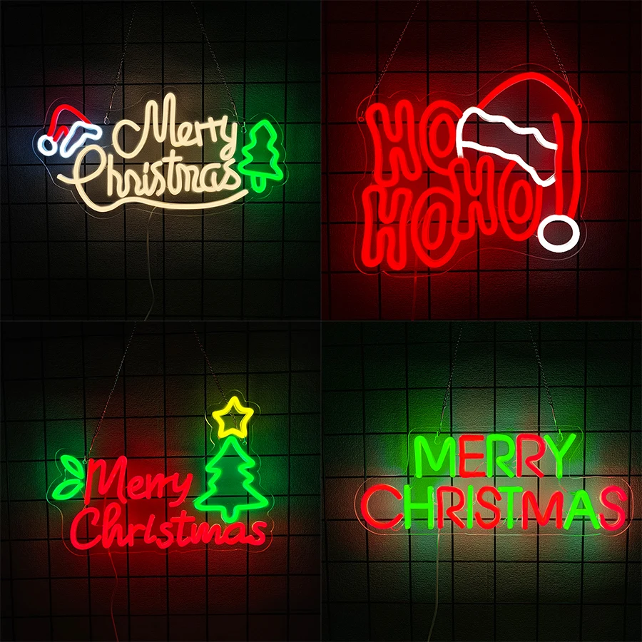 Merry Christmas Led Neon Sign, Luminous Christmas Hat Icon, Bedroom, Bar, Party, Acrylic Holiday Lamp Brand Shop Window Decor.