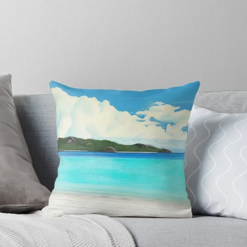 

Beach and Palm Tree - Exotic Escape Throw Pillow luxury decor Marble Cushion Cover pillow