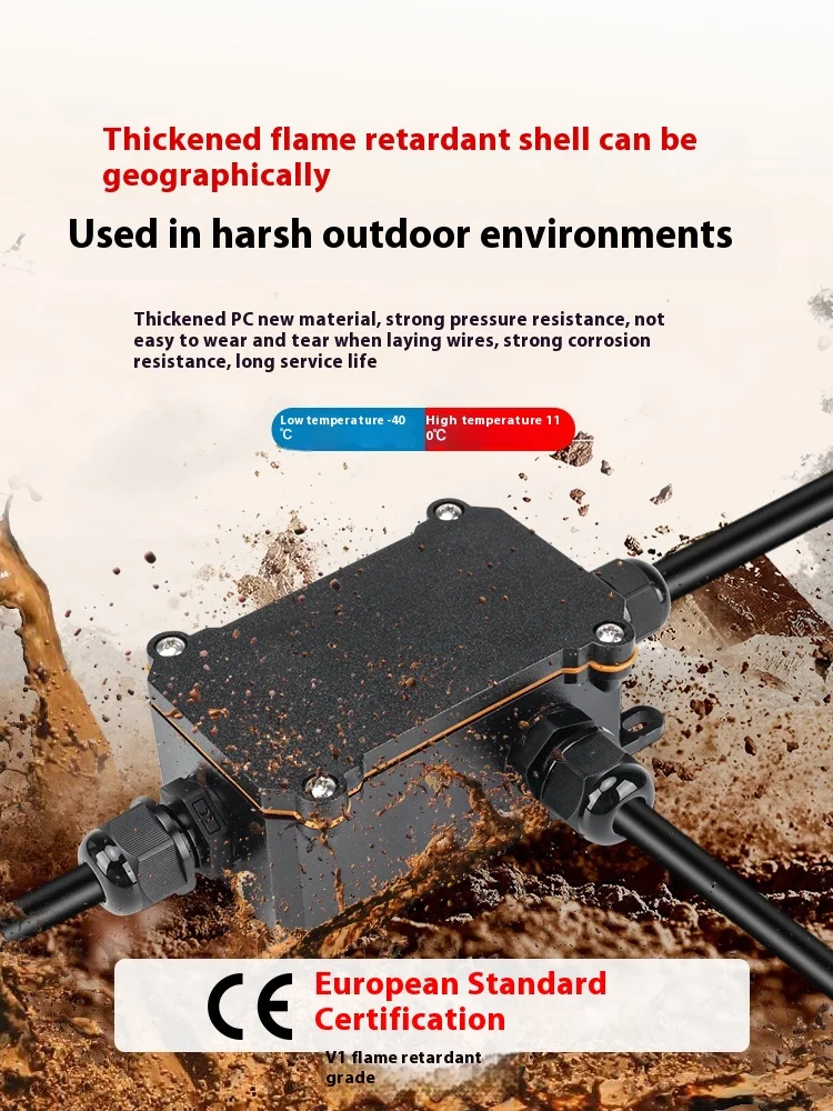 Outdoor Power Cable Waterproof Box Junction Box Threading Box Quick Wiring Terminal Can Be Buried in Water IP68