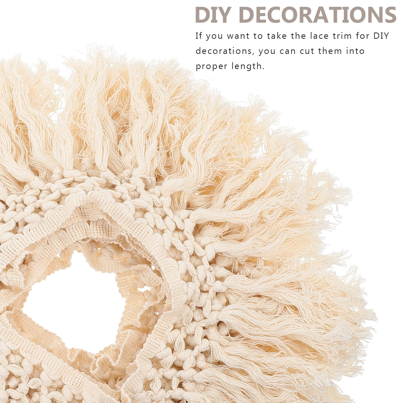 

White Ribbon Tassel Beard DIY Trim Lace Decorative Curtain Craft Elegant Fringe High grade Material Safe Durable Clothing