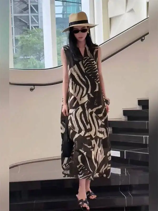 الكورية Sle الأزهار طباعة ماكسي الدكتور المرأة ربيع جديد التخسيس تنورة طويلة غير رسمية V-Ne Svel ألف خط الدكتور