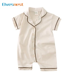 Fashion Solid Color Newborn Baby Clothes Girl Romper Cotton Short Sleeve Baby Boy Clothes Summer Infant Girl Romper 1-3 Years