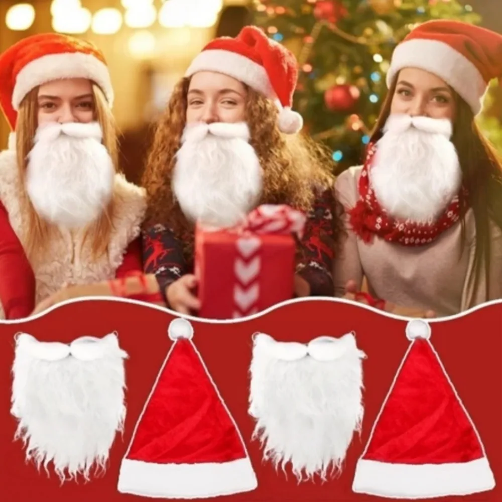 Fun Christmas Simulation Beard Santa Claus Costume Accessory Santa White Fake Beard Christmas Claus Gnome Cosplay Party Prop