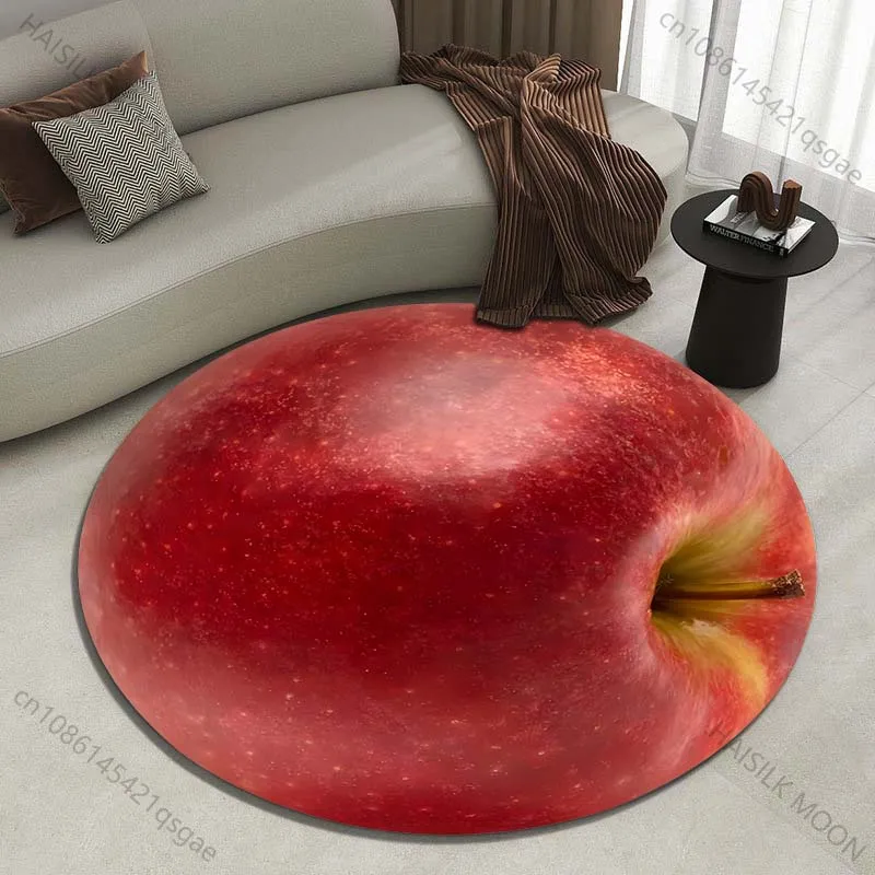 Multiple sizes Close-up of red apple Print Round Carpet Living Room Bedroom Table Chair Sofa Decorative Carpet Luxury gifts