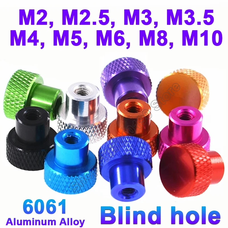 1Pc M2 M2.5 M3 M3.5 M4 M5 M6 M8 M10 aluminum blind thread Frame Hand Tighten Flange Nut step knurled thumb nut for FPV RC Models