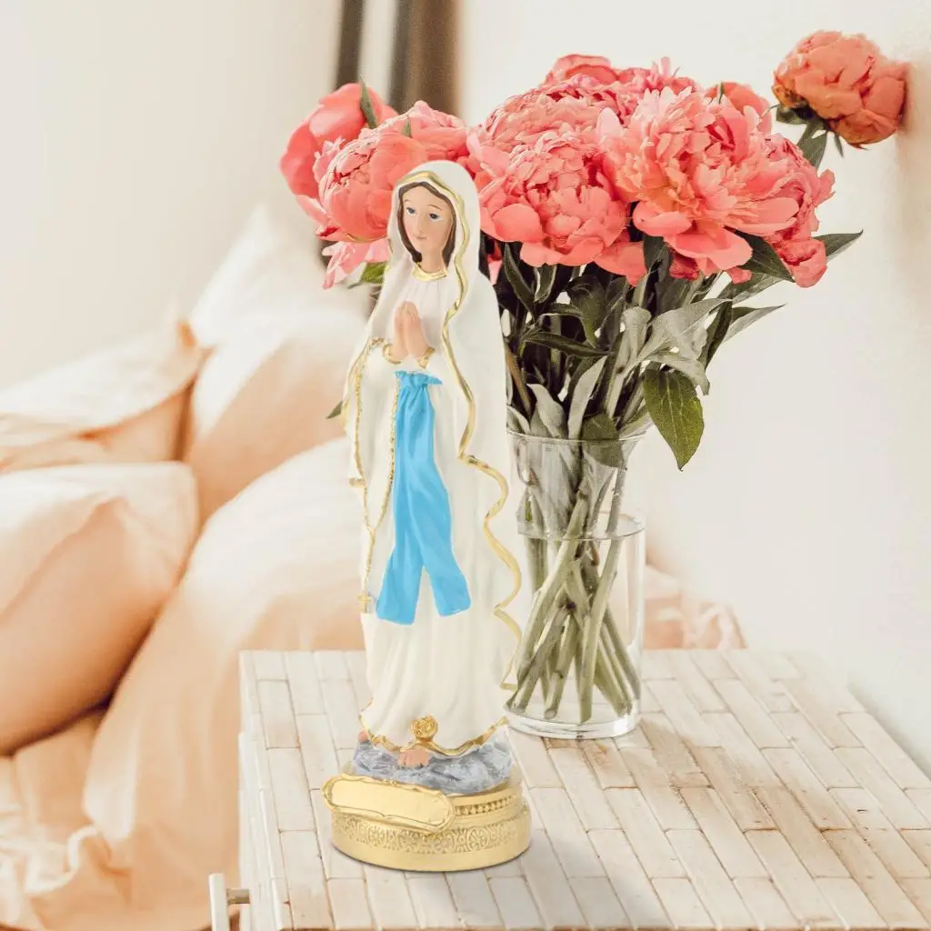 

Изготовленная вручную религиозная статуэтка Девы Марии, украшение для дома, подарок.