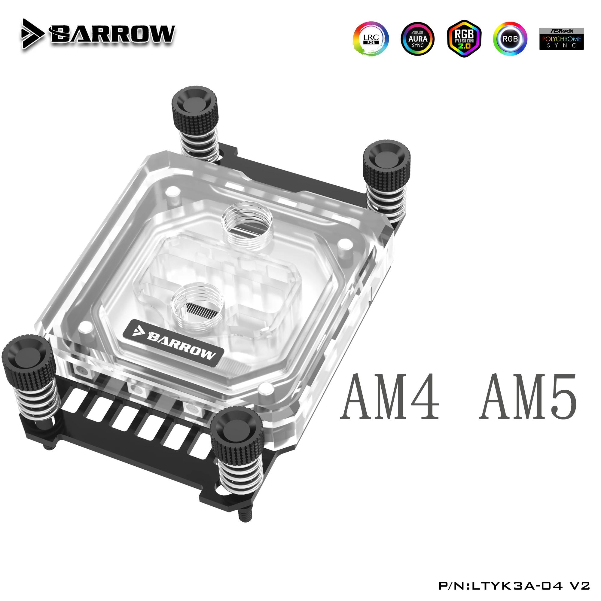 Barrow AMD AM4/5 platform jetting micro waterway CPU water block Acrylic Aurora LTYK3A-04 V2