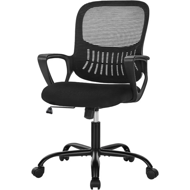 Office Computer Gaming Desk Chair, Ergonomic Mid-Back Mesh Rolling Work Swivel Task Chairs with Wheels, Comfortable