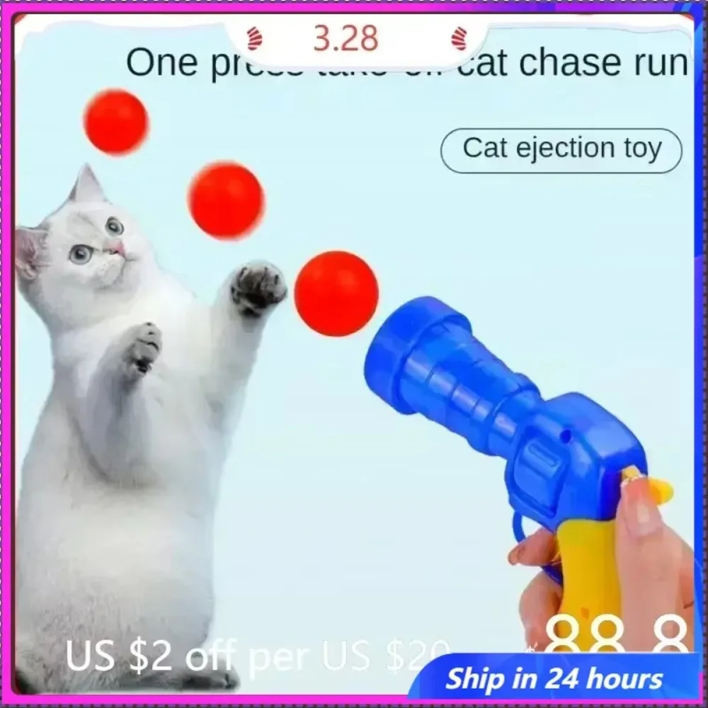 

Cat Toys Interactive Launch Training Toy For Pet Kitten Creative Mini Shooting Games Stretch Plush Ball Toys Pet Supplies