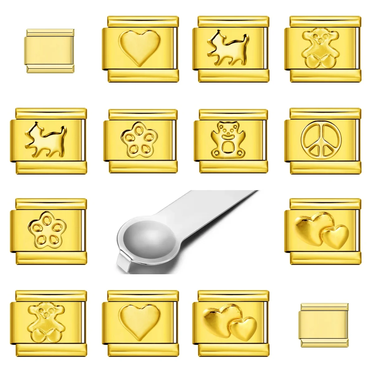 التيتانيوم الصلب جميع الذهب ختم سلسلة نمط الإيطالية وحدة سوار DIY 9mm الفولاذ المقاوم للصدأ متعدد سلسلة Personaliz مجوهرات الأزياء #1