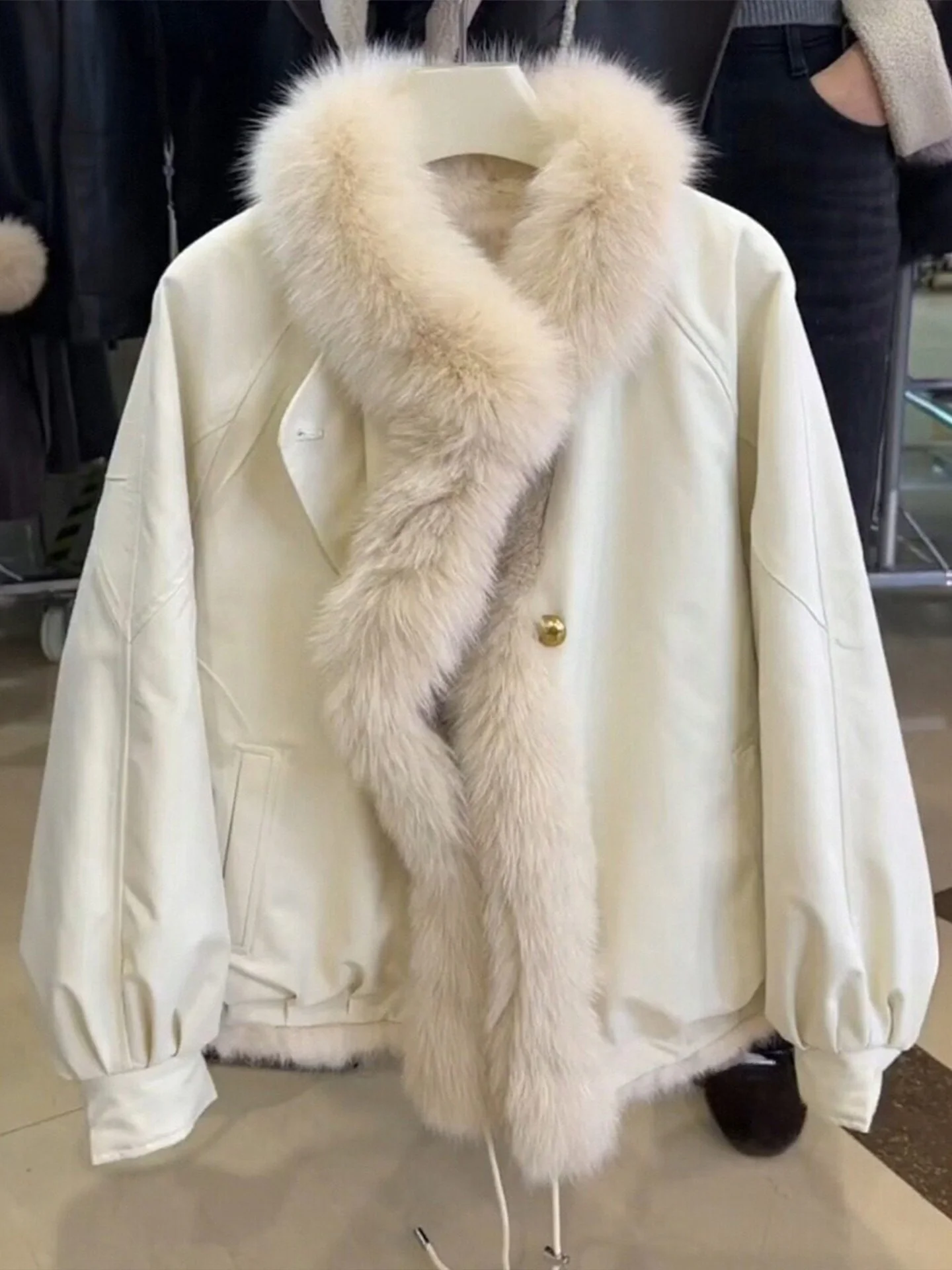 

Утепленная женская парка с большим меховым воротником, теплая хлопковая куртка для зимы, повседневная, свободного кроя, с длинными рукавами