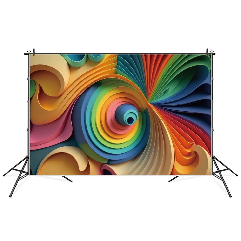 Colorful And Gradual Vortex Photography Backdrops Decoration Abstract Geometric Line Sign Baby Photozone Photo Background Banner