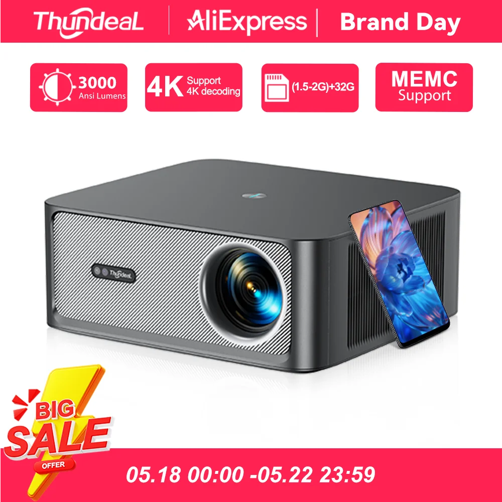 Портативный проектор ThundeaL TD98Pro Full HD 1080P Android 4K WiFi TD98 Pro 2G 32G Proyector Smart Video Домашний кинотеатр Игр