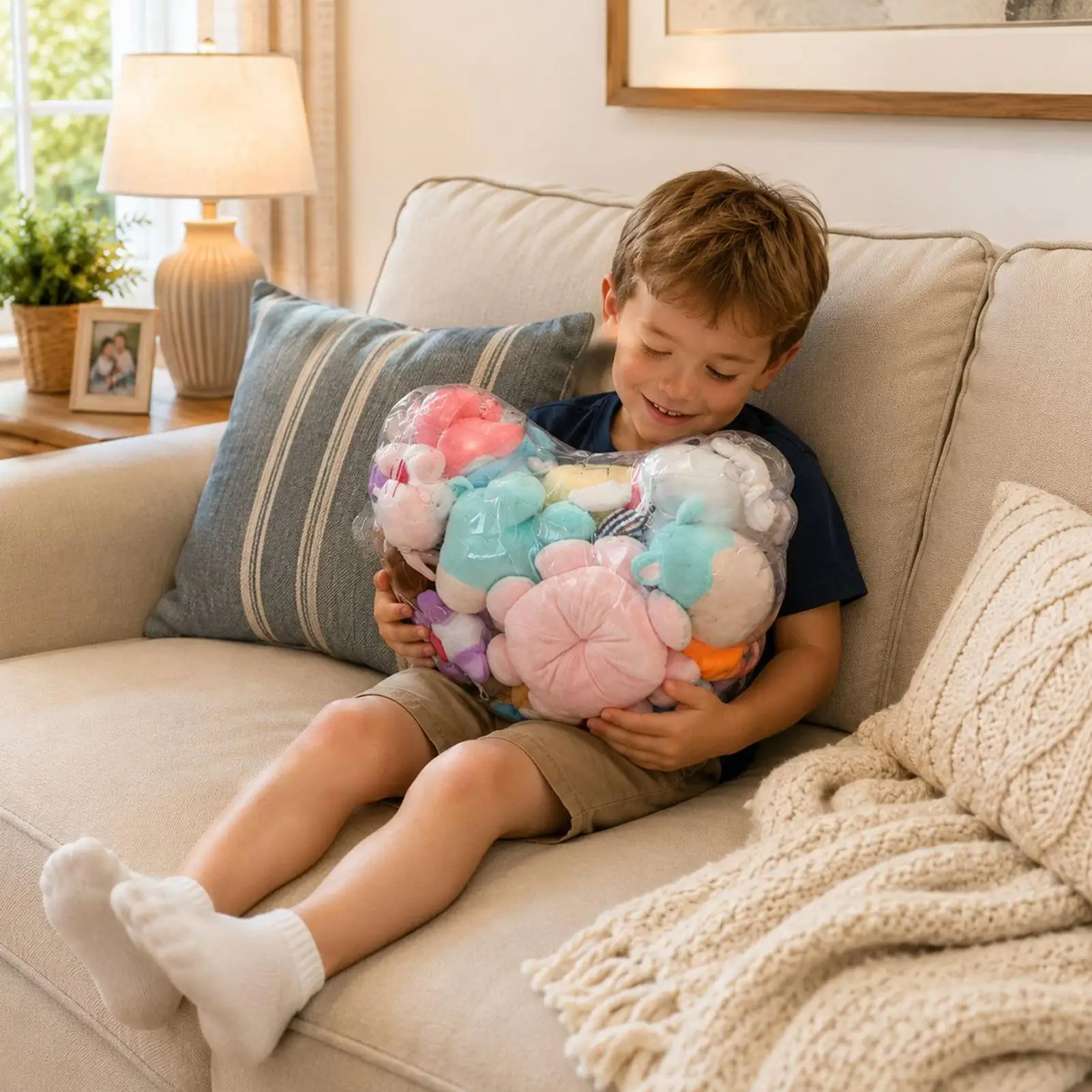 Stuffed Animal Organizer Clear Dustproof Plush Toy Bags Plush Toy Storage For Home Bedroom Apartment Nursery Closet Dorm College view 2