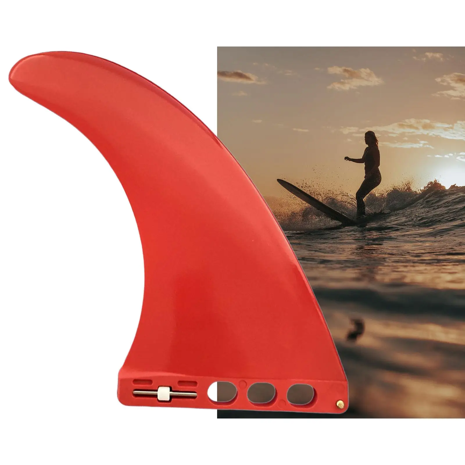 Surfboard Fin Single Fin 9inch Longboard Center Fin for Inflatable Canoe Surfboard Inflatable Paddle Boards Improves Stability