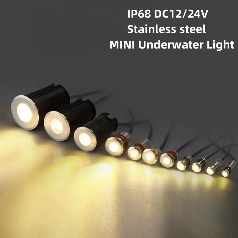 

LED Pool Underwater Light DC12V 24V Stair Pathway Garden Deck Underground Lamp IP68 Waterproof Stainless Steel Spotlight