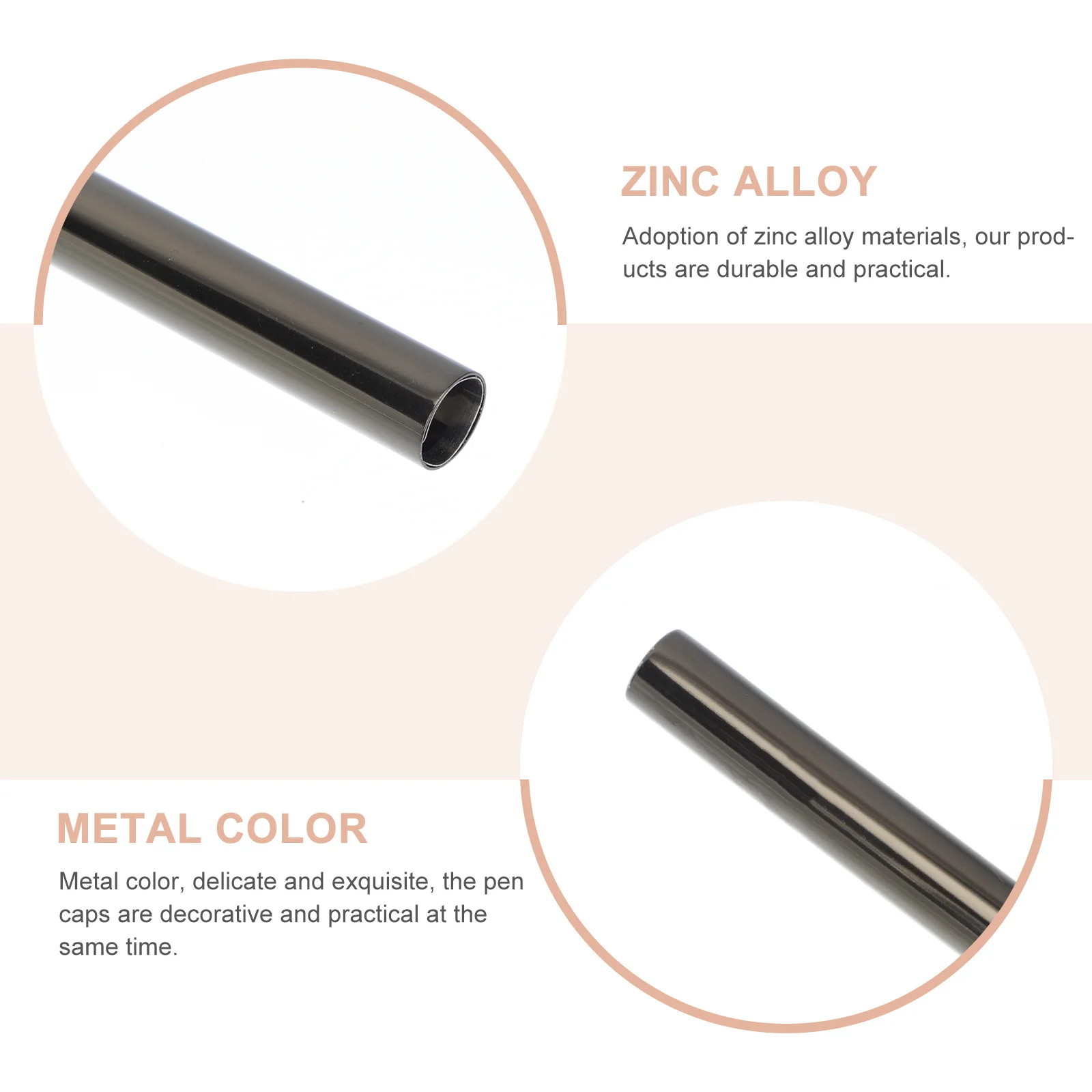 

5pcs Nail Pen Caps Metal Manicure Brush Covers Light-Proof Protective For Nail Art Design Tools Zinc Alloy Durable Caps