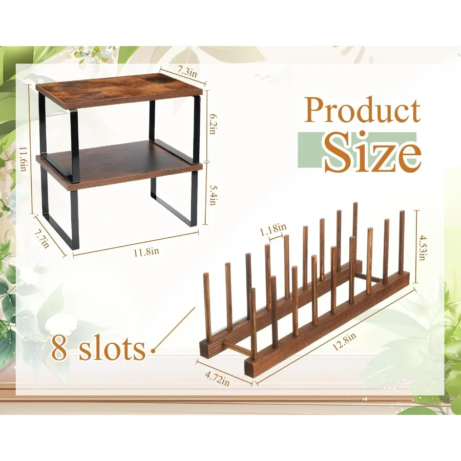 4 قطعة اكسسوارات منظم المطبخ مجموعة خزانة منظم الرف و الخيزران طبق تجفيف لوحة رفوف مكافحة تخزين Holde