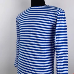 Russian Striped Long Sleeve Top Shirt Outdoor Sky Blue T-shirt