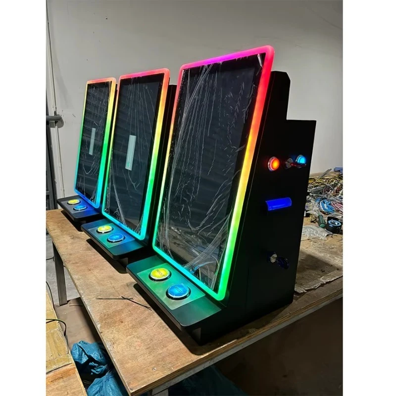 The latest small skills game console 23.6 inch vertical table metal cabinet touch screen game console
