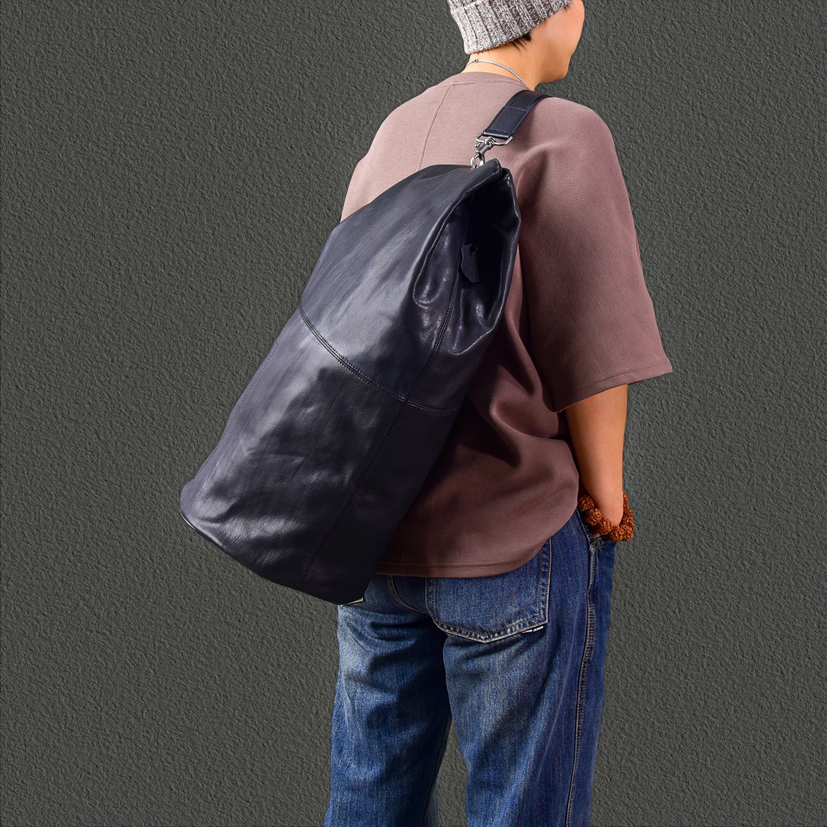 Tas Selempang Kulit Asli Pria  - Leather Backpack Vintage ulasan dan harga