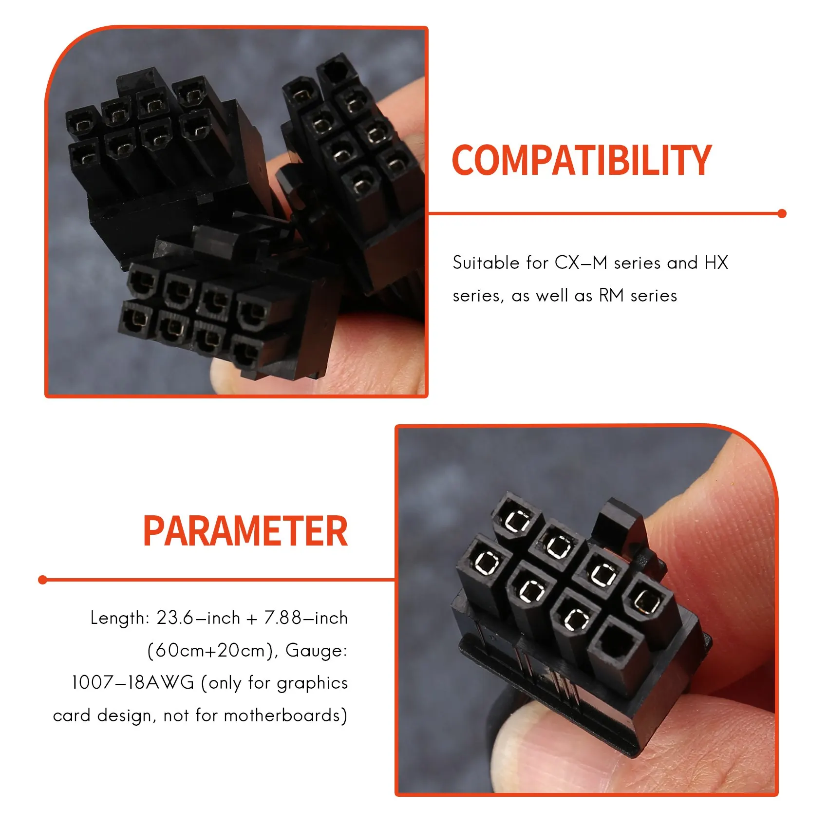 Модернизированный PCI Express 8-контактный двойной 6-контактный кабель питания Pcie 8-контактный разветвительный кабель от 1 до 2 для серии Corsair RM/HX/CX-M