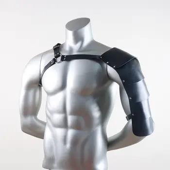 中世紀男士黑色PU皮革馬具盔甲哥德式肩甲維京戰士騎士角色扮演服裝文藝復興時期配件 8 最佳銷售 盔甲騎士 - №2