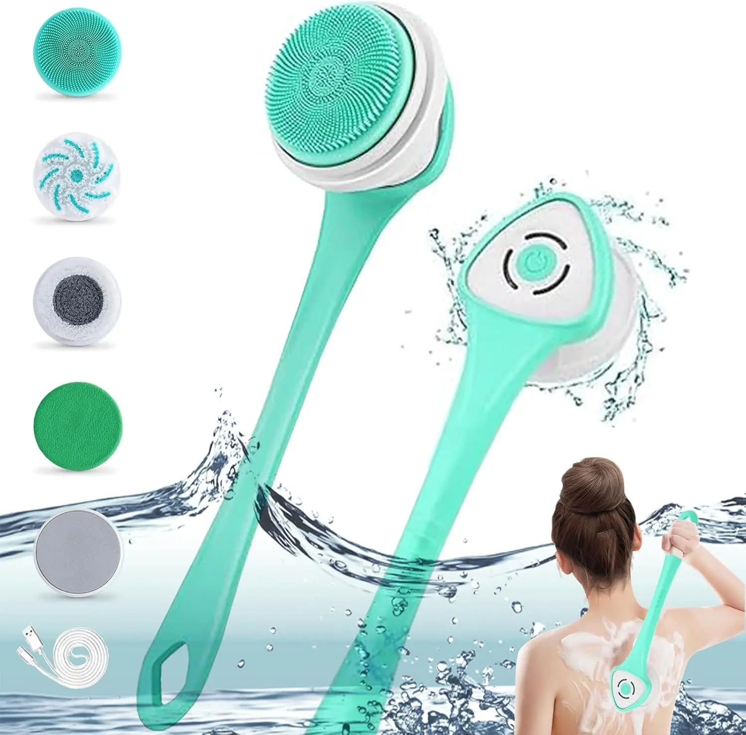 

Long Handle Multifunctional Bath Brush Soft Body Scrub Shower Scrub Skin Clean Brush Back Scrub Bath Bath Accessories Green