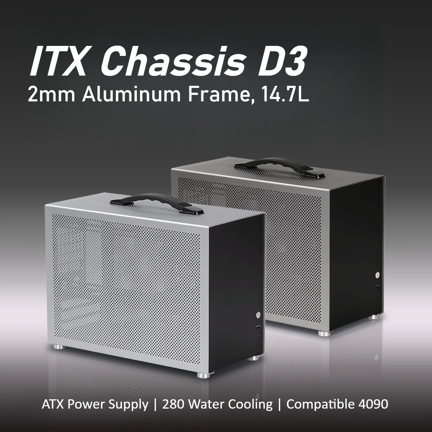 

Корпус ITX, алюминиевый корпус 280, блок питания ATX с водяным охлаждением, совместимый с 4090