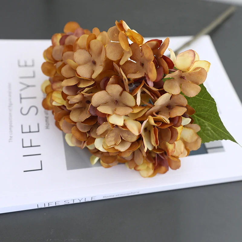 Herbst Hortensien Künstliche Blume Retro Stil Hause Esstisch Dekoration Hotel Hochzeit Kunst Dekoration Simulation Blume – Detail 9