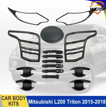 Sady karoserií pro Mitsubishi L200 Triton 2015-2018 ABS matně černé autodíly kryty předních a zadních světel exteriérové příslušenství 6 nejlepší prodej Body kit Triton L200 - №5