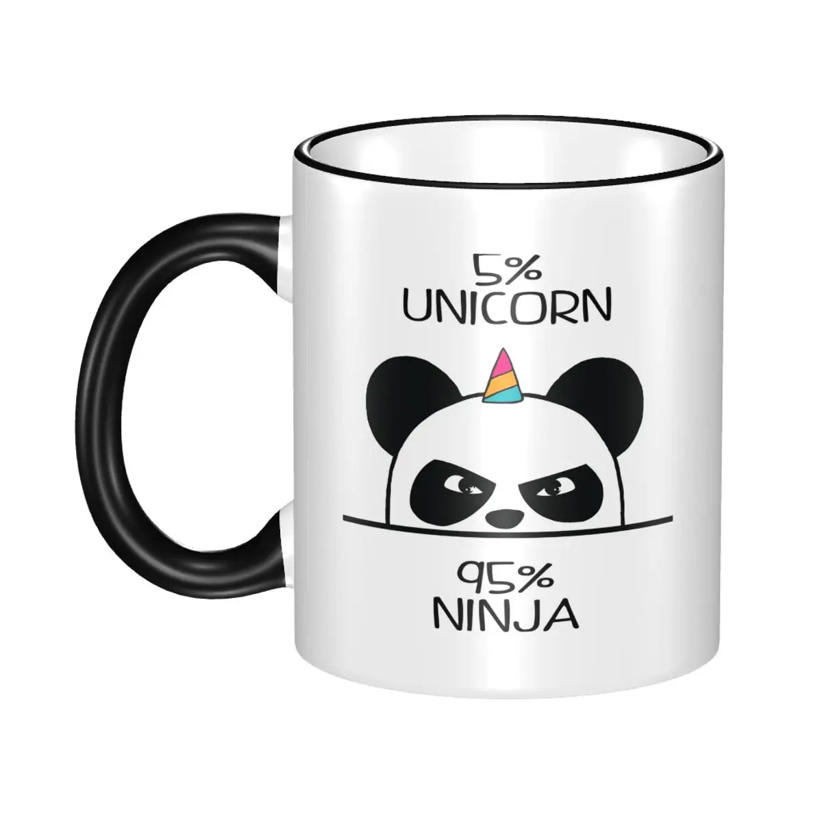 Unicorn Ninja Panda Mug Funny Ceramic Coffee Cups Tea Mugs Milk Cup Drinkware Gift for Woman Man