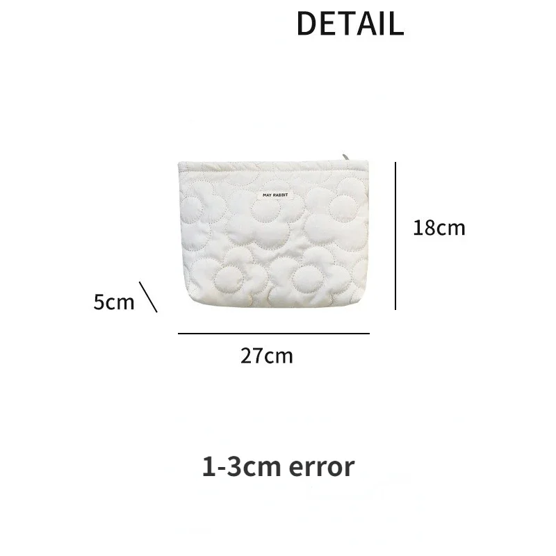 Simple Portable Women\'s Makeup Case Purse Handbags Sweet Quilted Flower Ladies Travel Storage Bag Cute Female Cosmetic Bags