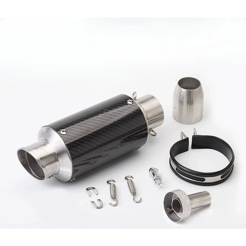 Modified exhaust pipe small cylinder oblique mouth true carbon fiber universal ZX6RGSX250 Huanglong 600 ninja CBR