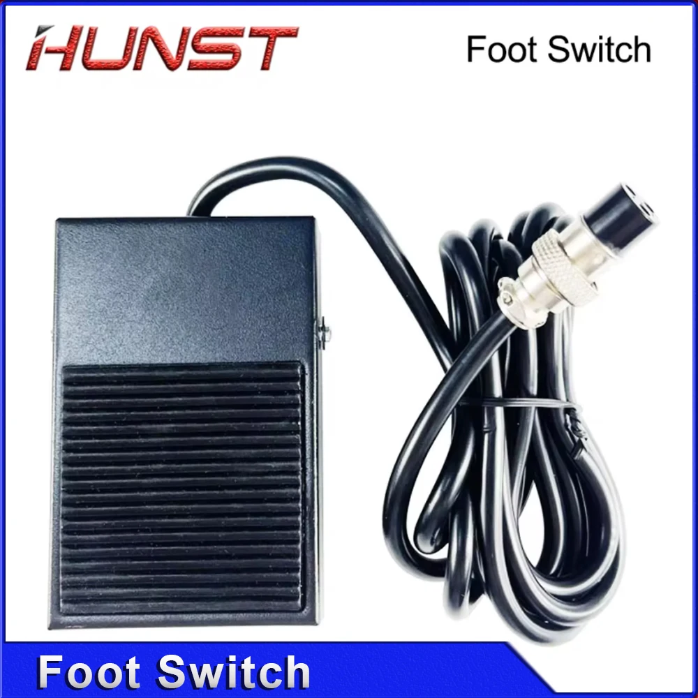 HUNST Interruptor de pie de metal TFS-1 10A 250VAC Longitud de línea 1,9 M Pedal pequeño de reinicio automático