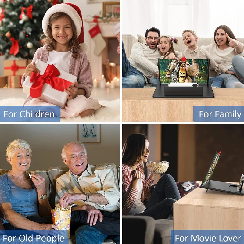 12 Inch HD Mobile Phone Screen Magnifier Amplifier Stand Holder Foldable Desktop for Video Watching Anti-blue Light Eye Care