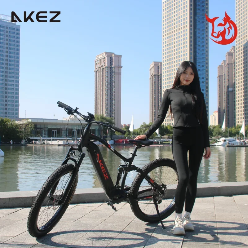 

US Stock AKEZ 27.5" Electric Bike, 48V 500W Bafang Motor, 13Ah Lithium Battery, Powerful E-Bike for Adults