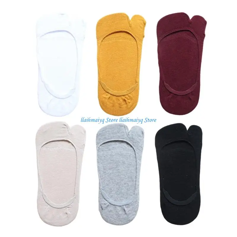 

573B No Show Socks Women Tabis Socks Antis Slip Flop Sock Low Cut Socks Sneakers Lofer Boat Shoe Tabis Split Toe Sock