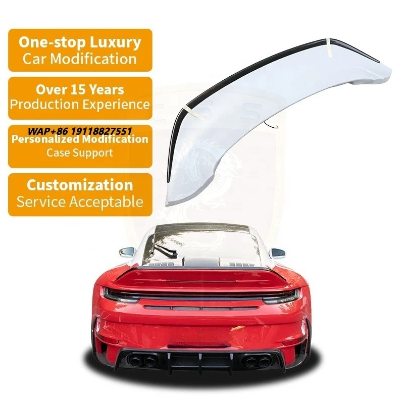 For 911 992 Rear Spoiler Dry Carbon Fiber Rt900 BB Style Car Ducktail Wing Vehicle Accessories