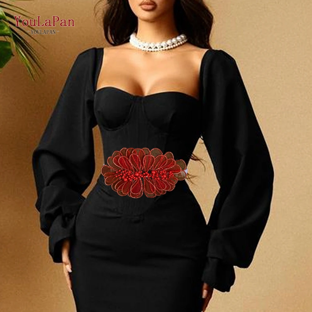 YouLaPan Mode Strass Ketting Decoratie Parel Taille Ketting Bruiloft Dansen Feestriem Luxe Ontwerp Handgemaakte Riem SH681