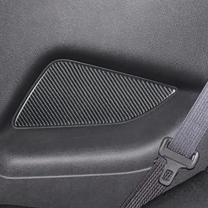 Carbon Fiber Car Rear Door Panel Sticker Accessories Cover Decal Trim for Ford Mustang 2012-2014