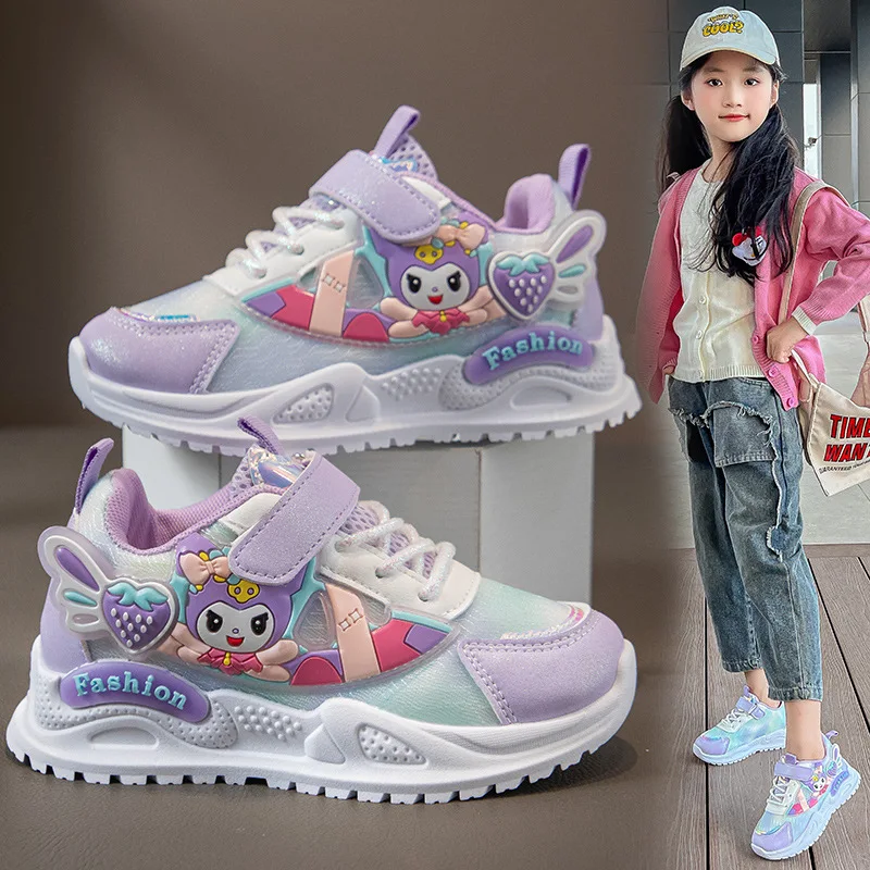 

2025 New Kids Running Shoes Breathable Mesh Lightweight Casual Sneakers for Boys Girls Princess Cartoon Design