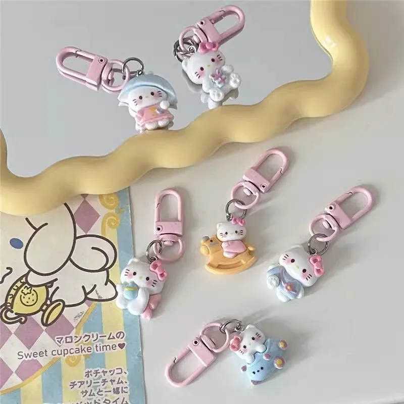 

Hello Kitty Keychain Cute Cartoon Versatile Pink and Tender Keychain Backpack Accessories Women Products Student Gift Wholesale