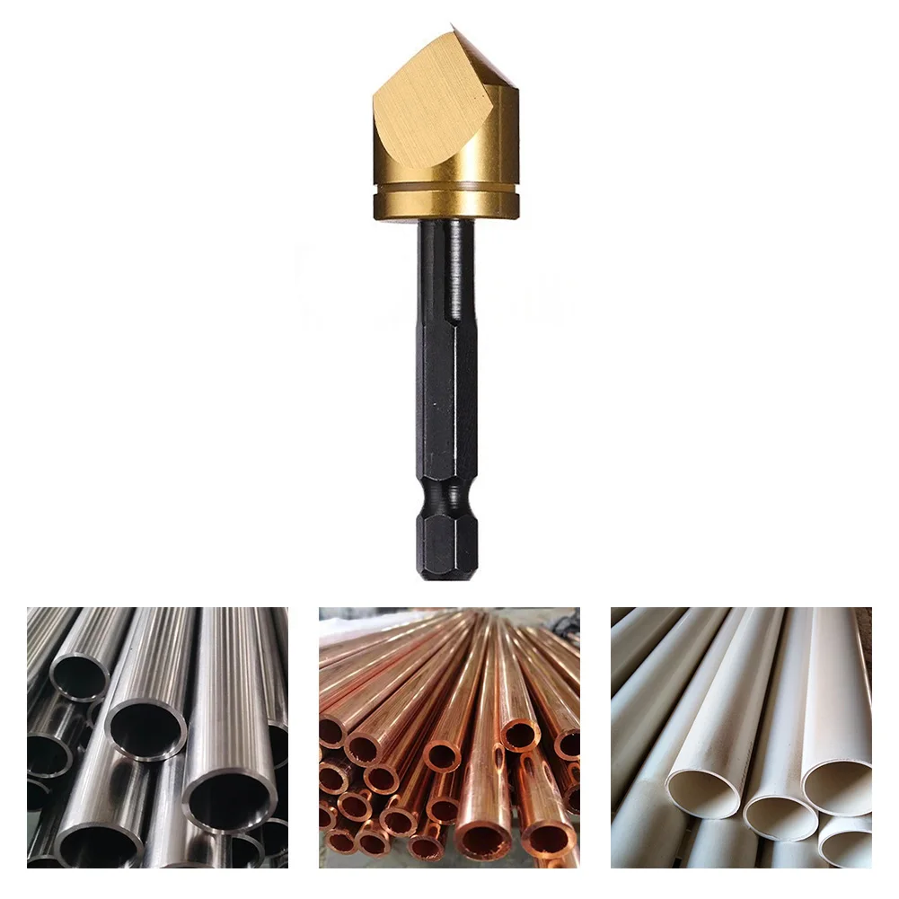 

BC1651 Сверло для снятия фаски с шестигранным хвостовиком 1/4 дюйма Инструмент для снятия фаски по краям отверстий для дерева, пластика, алюминия, снятия заусенцев с зенковкой