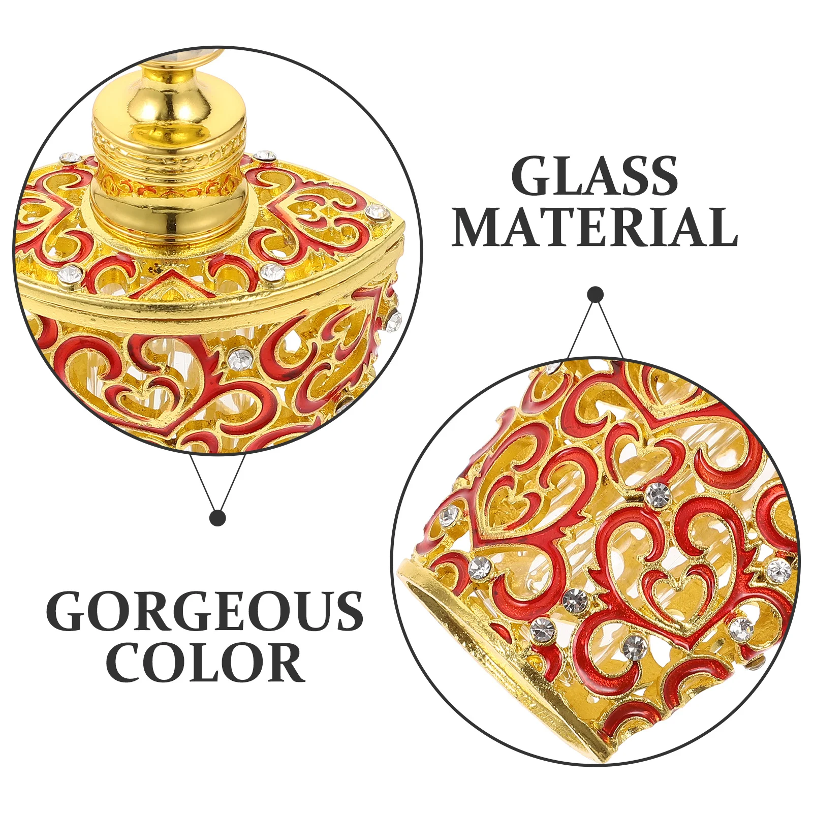 

Perfume Bottle Vintage Hand Painted Arabic Style Decorative Glass Bottle Empty Refillable for Essential Oil Storage Travel Use