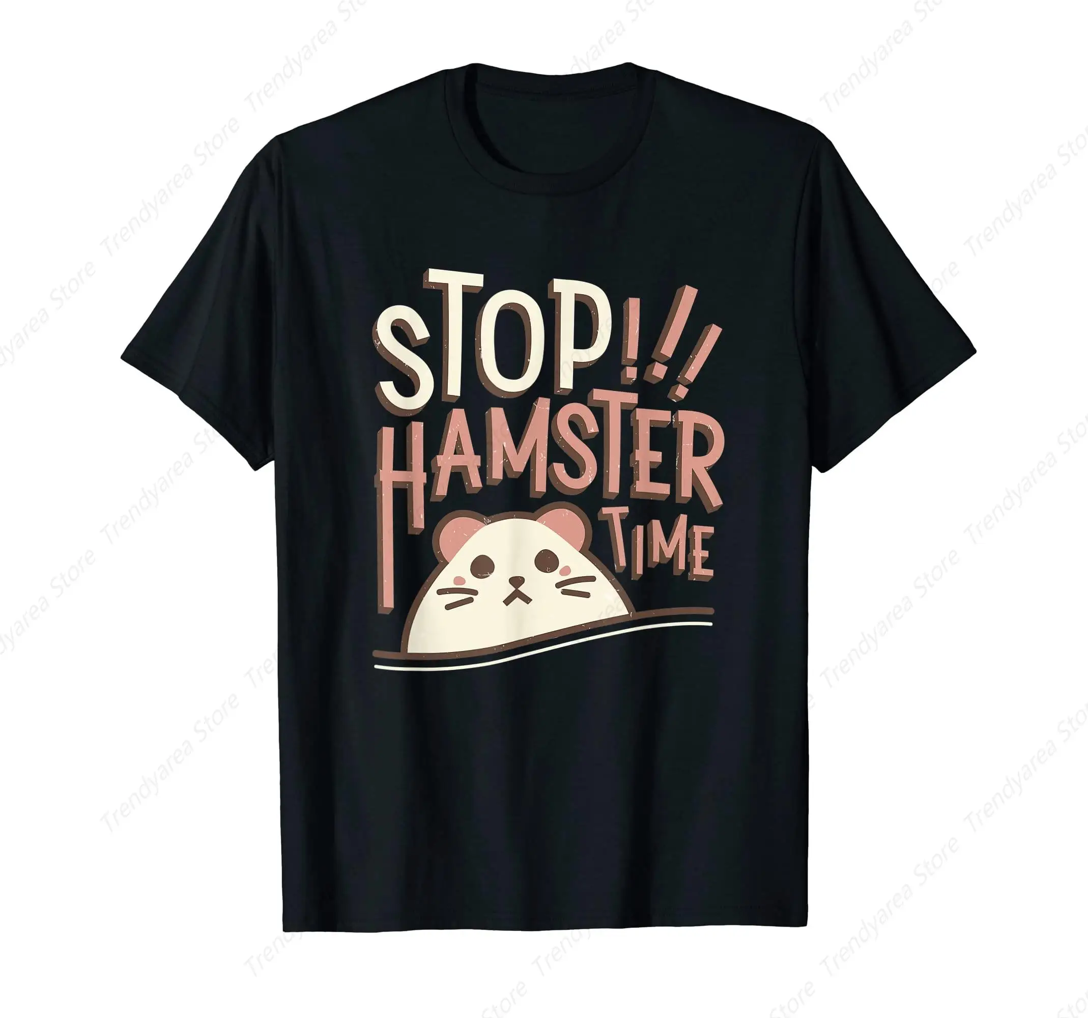 Hamster Time Stop T-Shirt for Men Cotton 100% Summer Tops Women