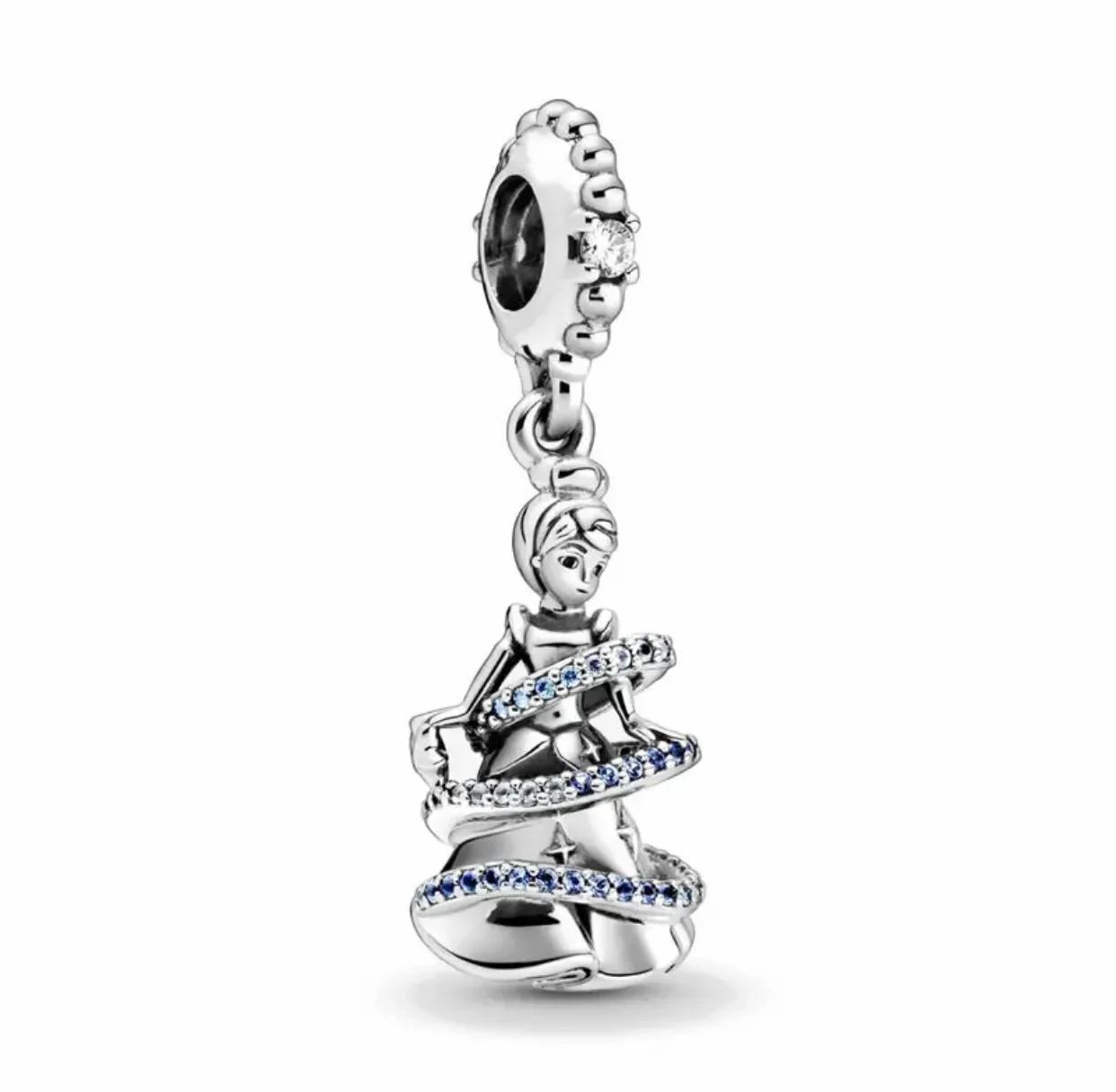 Romantic 925% pure silver Disney Minnie high-heeled shoes princess zircon charm beads ladies DIY bracelet gift high-end jewelry view 5