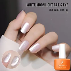 Moonlight Cat Eye Gel-Nagellack, silberfarben, magnetisch, zum Einweichen von Glas, holografischer Glitzer-Nagellack für Nail Art, Maniküre, Salon zu Hause